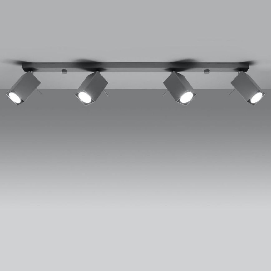 Inbouwspot MERIDA 4xGU10/40W/230V grijs