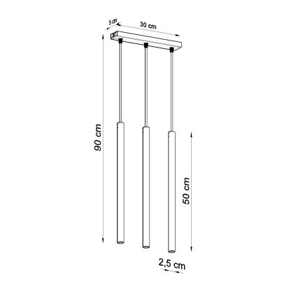 Hanglamp aan een koord PASTELO 3xG9/8W/230V wit