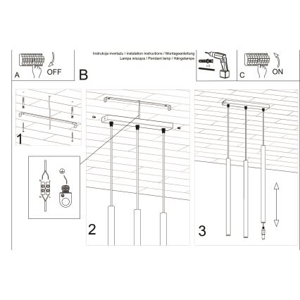 Hanglamp aan een koord PASTELO 3xG9/8W/230V wit