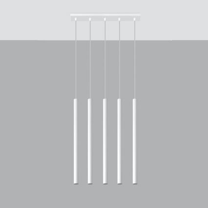 Hanglamp aan een koord PASTELO 5xG9/8W/230V wit
