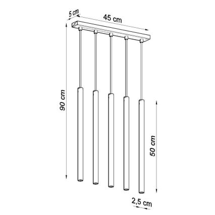 Suspension filaire PASTELO 5xG9/8W/230V blanc