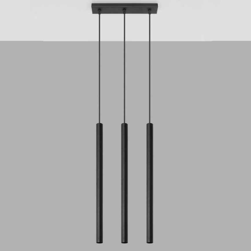 Hanglamp aan een koord PASTELO 3xG9/8W/230V zwart