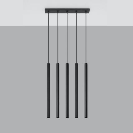 Hanglamp aan een koord PASTELO 5xG9/8W/230V zwart