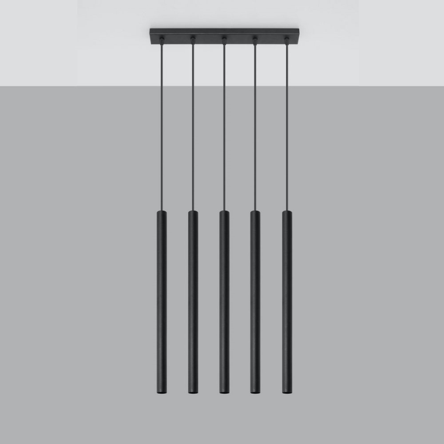 Hanglamp aan een koord PASTELO 5xG9/8W/230V zwart