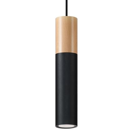 Suspension filaire PABLO 1xGU10/40W/230V noir/hêtre