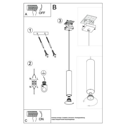 Suspension filaire LINO 1xGU10/40W/230V hêtre