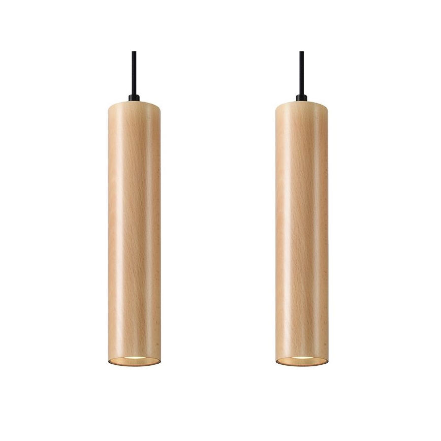 Hanglamp aan een koord LINO 2xGU10/40W/230V beuken