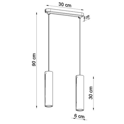 Suspension filaire LINO 2xGU10/40W/230V hêtre