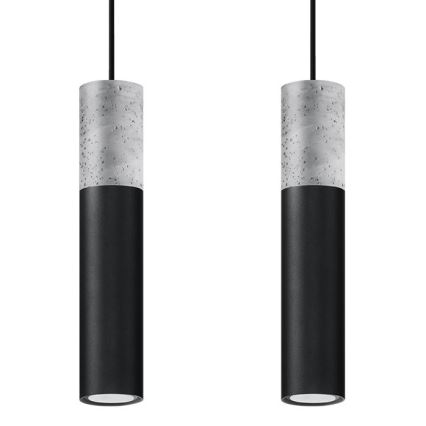 Suspension filaire BORGIO 2xGU10/40W/230V béton/métal noir