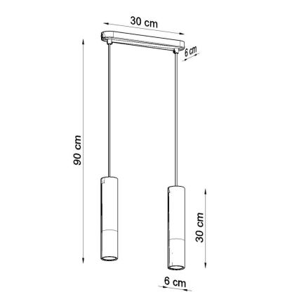 Suspension filaire BORGIO 2xGU10/40W/230V béton/métal noir