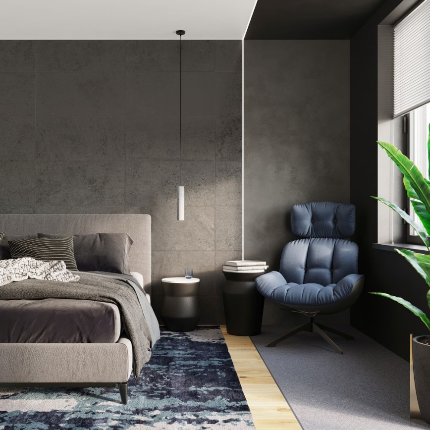 Hanglamp aan kabel LUVO 1xGU10/40W/230V beton/zwart