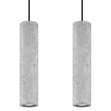 Suspension filaire LUVO 2xGU10/40W/230V béton/noir