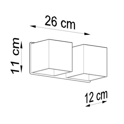 Wandspot QUAD 2xG9/40W/230V zwart