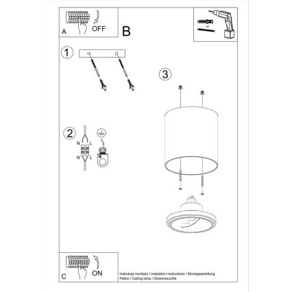 Spot TIUBE 1xGU10-AR111/10W/230V