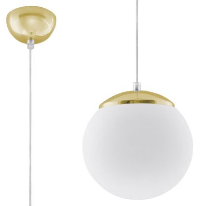 Hanglamp aan snoer TOYA 1xE27/60W/230V Ø 20 cm wit/goud