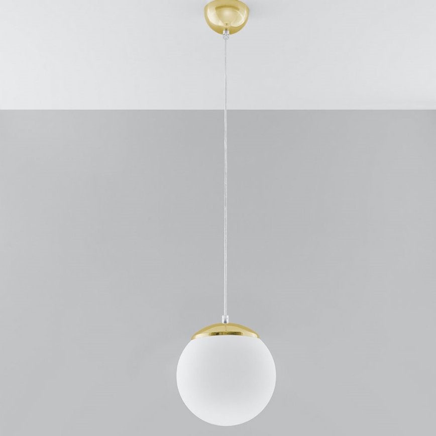 Hanglamp aan snoer TOYA 1xE27/60W/230V Ø 20 cm wit/goud