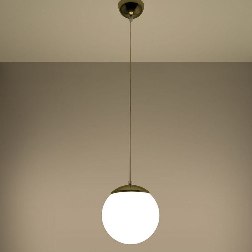 Suspension sur câble TOYA 1xE27/60W/230V Ø 20 cm blanc/doré