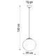Suspension filaire TOYA 1xE27/60W/230V d. 30 cm