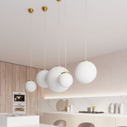 Hanglamp met snoer TOYA 1xE27/60W/230V Ø 40 cm wit/goud