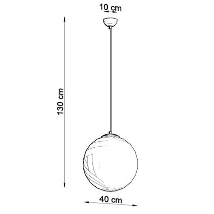 Hanglamp met snoer TOYA 1xE27/60W/230V Ø 40 cm wit/goud
