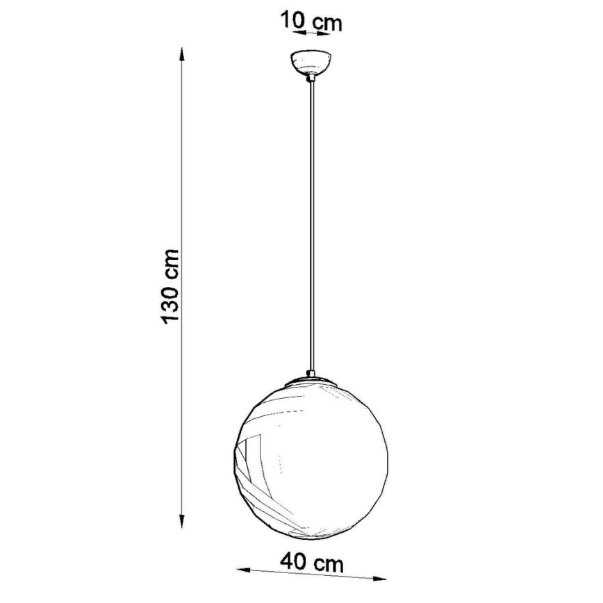 Suspension sur câble TOYA 1xE27/60W/230V Ø 40 cm blanc/doré