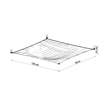 Plafonnier LED LUNA 4xG13/8,5W/230V 105x105 cm blanc