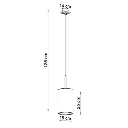 Suspension filaire OTTO 1xE27/60W/230V d. 15 cm blanche