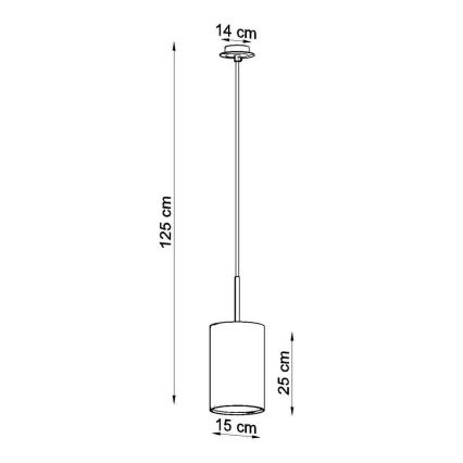 Suspension filaire OTTO 1xE27/60W/230V d. 15 cm noire