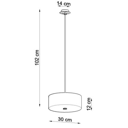 Hanglamp aan een koord SKALA 3xE27/60W/230V diameter 30 cm zwart