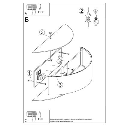 Wandlamp SKALA 2xE27/60W/230V wit