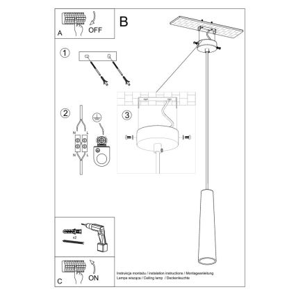 Suspension filaire ELECTRA 1xGU10/40W/230V