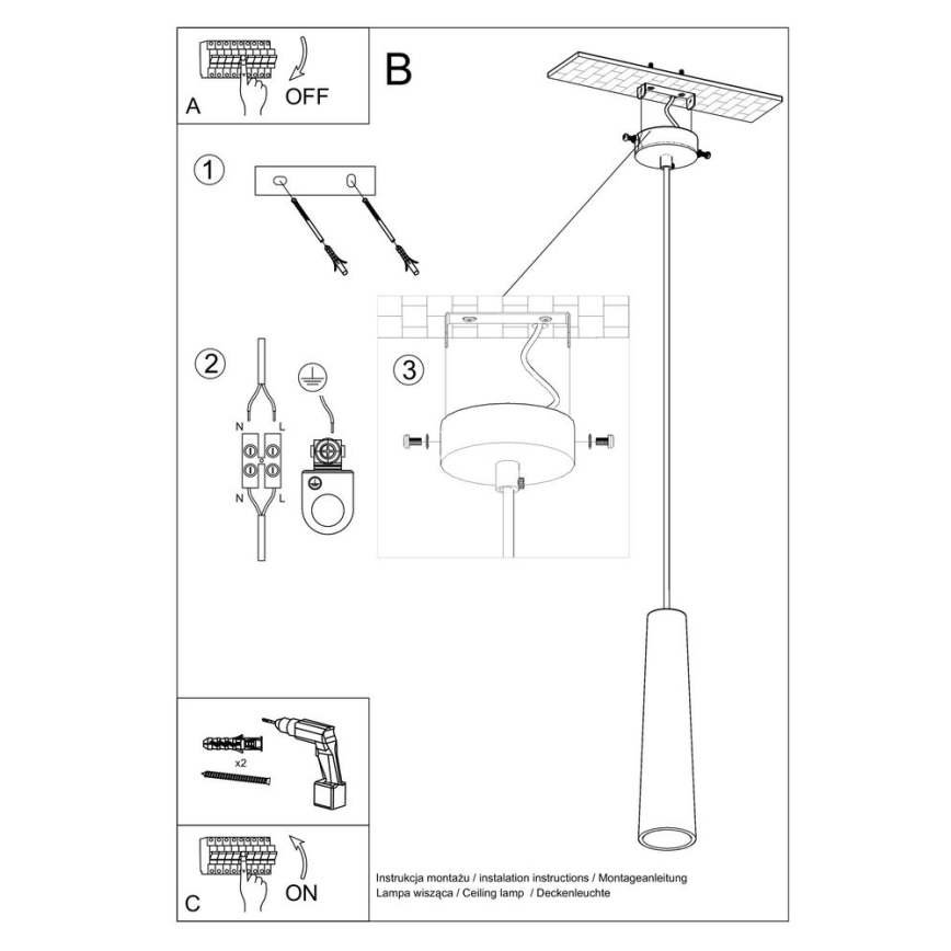 Suspension filaire ELECTRA 1xGU10/40W/230V