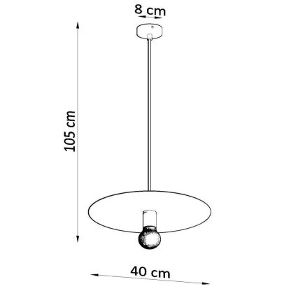 Hanglamp aan een koord FLAVIO 1xE27/60W/230V zwart