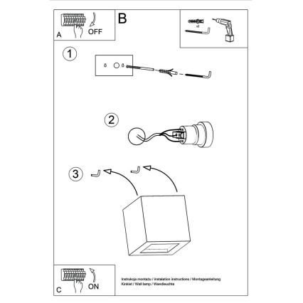 Wandlamp LEO 1xE27/60W/230V grijs