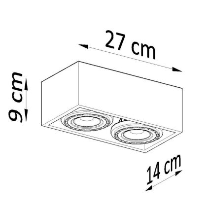 Plafondlamp QUATRO AR111 2xGU10/40W/230V beton