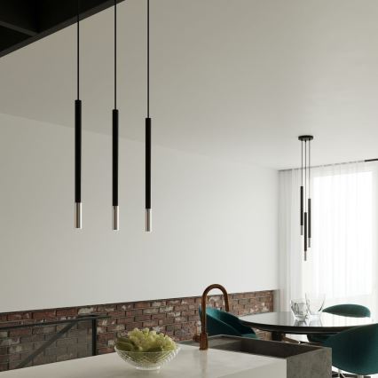 Hanglamp aan een koord MOSAIC 3xG9/12W/230V zwart/glanzend chroom