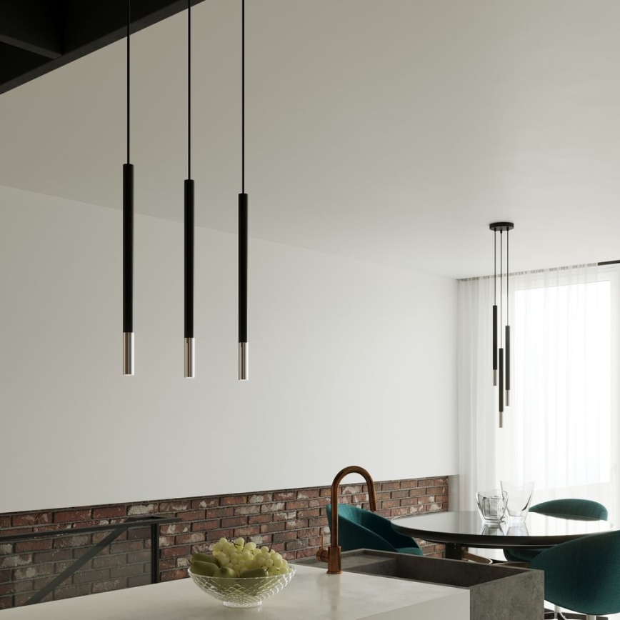 Hanglamp aan een koord MOSAIC 3xG9/12W/230V zwart/glanzend chroom