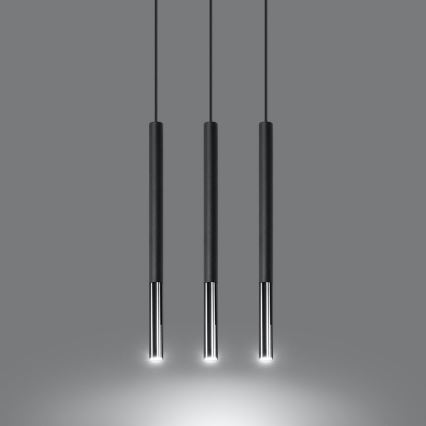 Hanglamp aan een koord MOSAIC 3xG9/12W/230V zwart/glanzend chroom