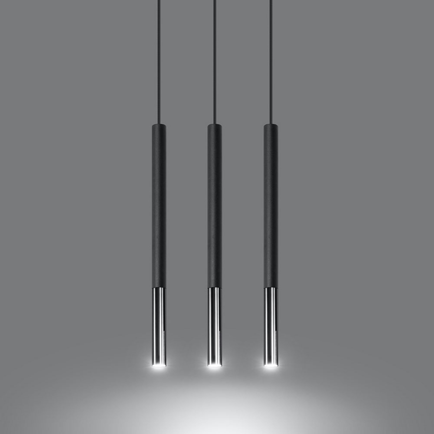 Hanglamp aan een koord MOSAIC 3xG9/12W/230V zwart/glanzend chroom