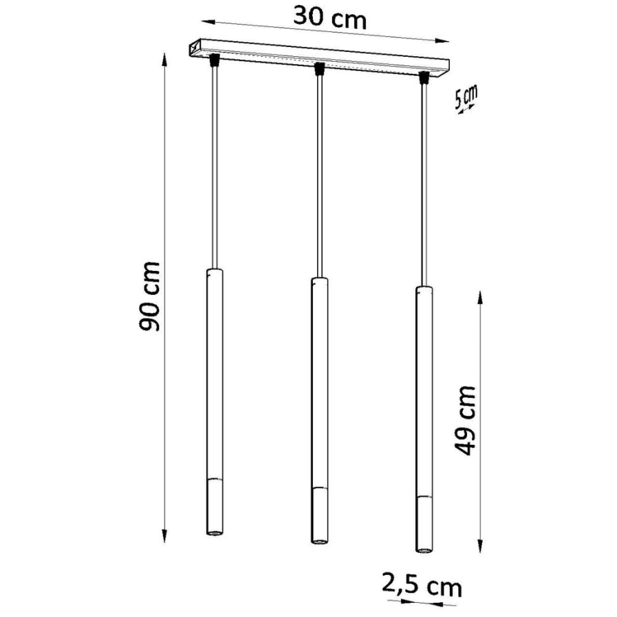 Hanglamp aan een koord MOSAIC 3xG9/12W/230V zwart/glanzend chroom
