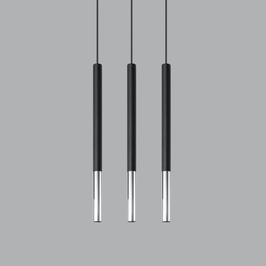 Suspension filaire MOSAIC 3xG9/12W/230V noir/chrome brillant