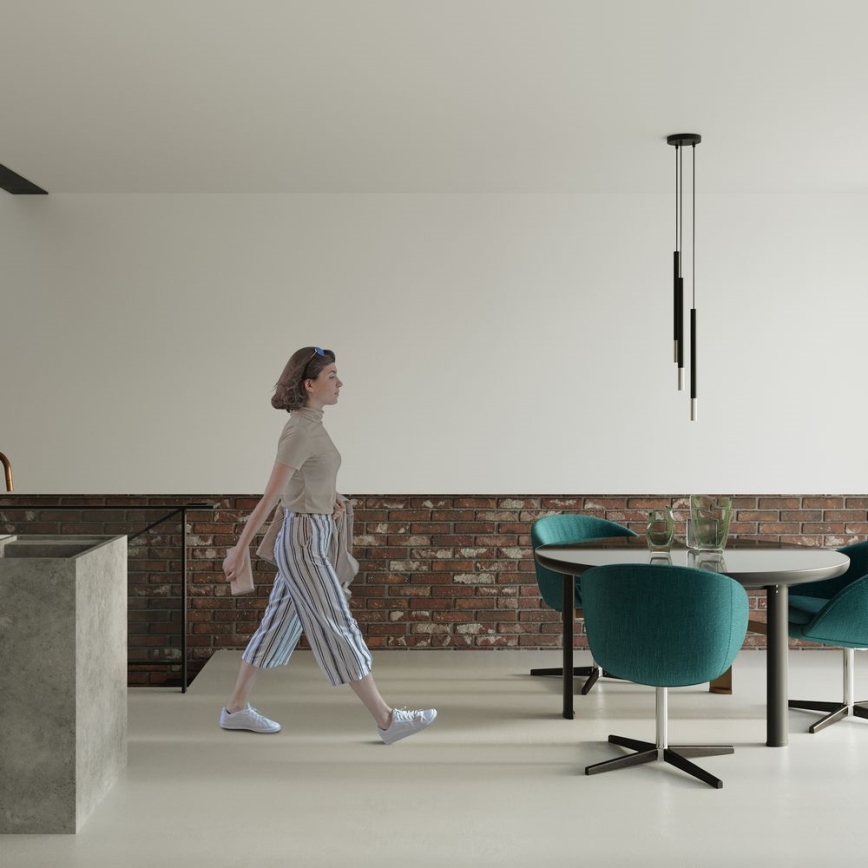 Hanglamp aan een koord MOSAIC 3xG9/12W/230V zwart/glanzend chroom
