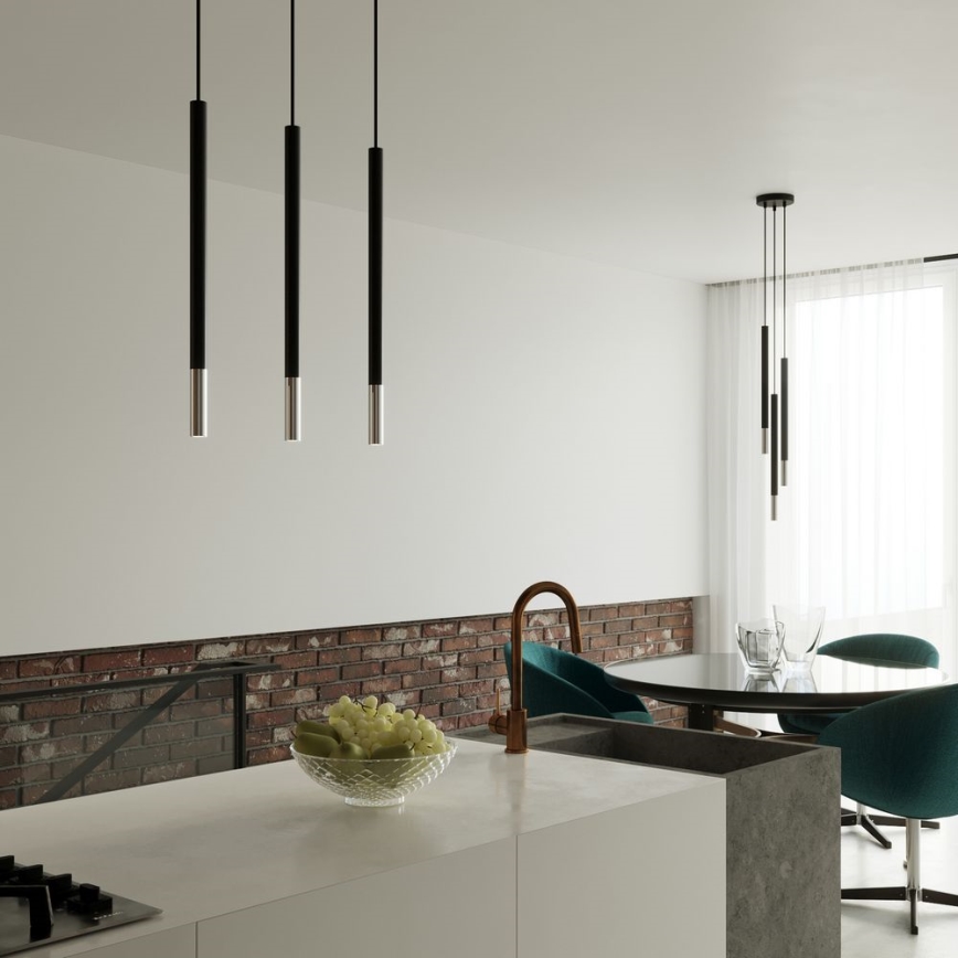Hanglamp aan een koord MOSAIC 3xG9/12W/230V zwart/glanzend chroom