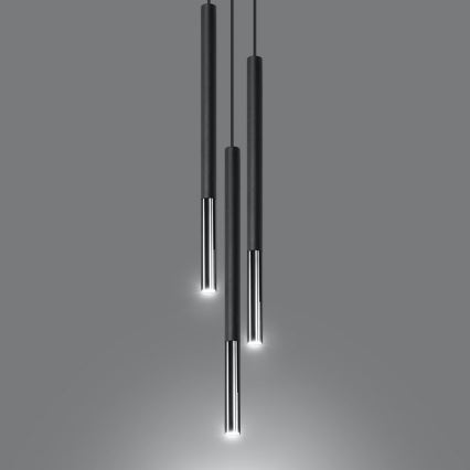 Hanglamp aan een koord MOSAIC 3xG9/12W/230V zwart/glanzend chroom