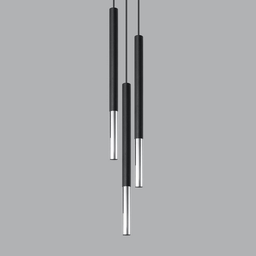 Suspension filaire MOSAIC 3xG9/12W/230V noir/chrome brillant