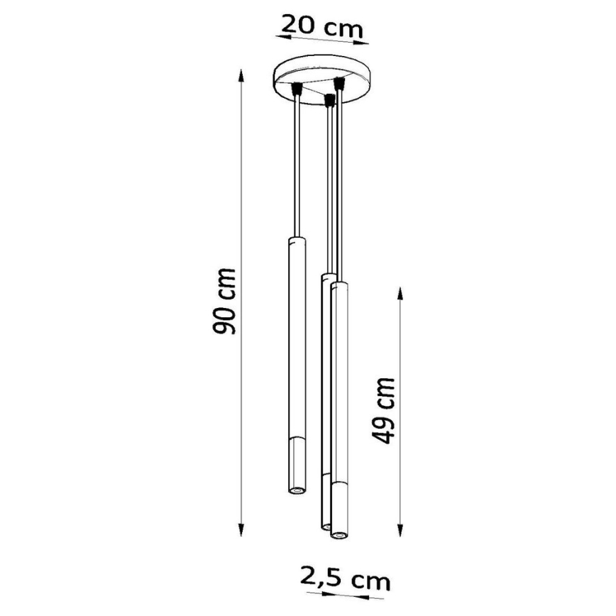 Suspension filaire MOSAIC 3xG9/12W/230V noir/chrome brillant