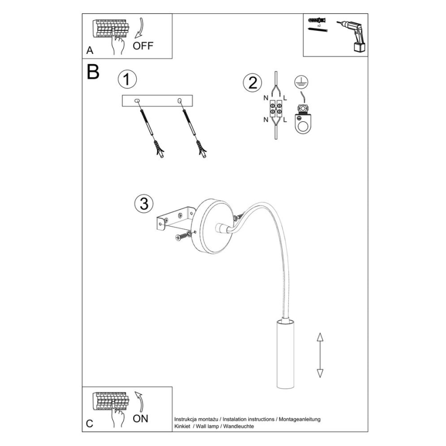 Flexibel klein lamp AXIL 1xG9/12W/230V zwart