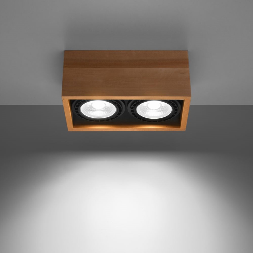 Plafondlamp QUATRO AR111 2xGU10/40W/230V beuken