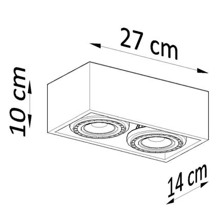 Plafondlamp QUATRO AR111 2xGU10/40W/230V beuken