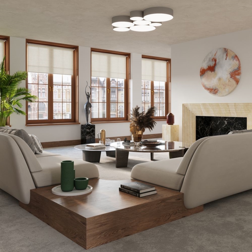 Plafondlamp ARENA 4xE27/60W/230V grijs